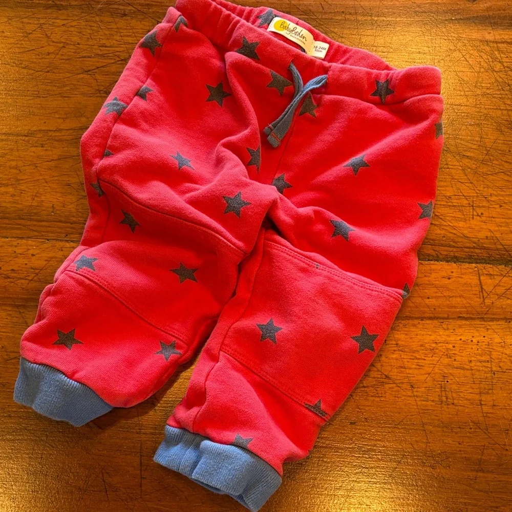 Baby Boden | Red Pants with Blue Stars | 18-24 months